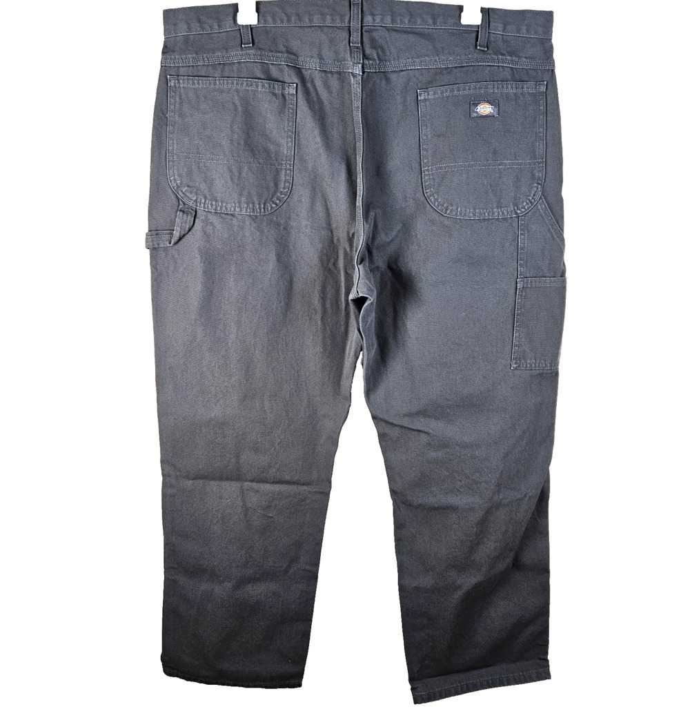 Dickies Pants Mens 42x30 Gray Duck Canvas Carpenter Relaxed Fit Heavyweight